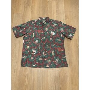Men's Reyn Spooner Mele Kalikimaka Hawaiian Aloha Shirt Christmas Santa 2022 XL